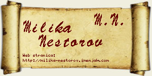 Milika Nestorov vizit kartica